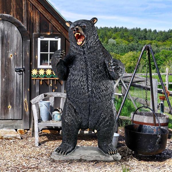 Design Toscano Growling Black Bear Life-Size Statue NE867203